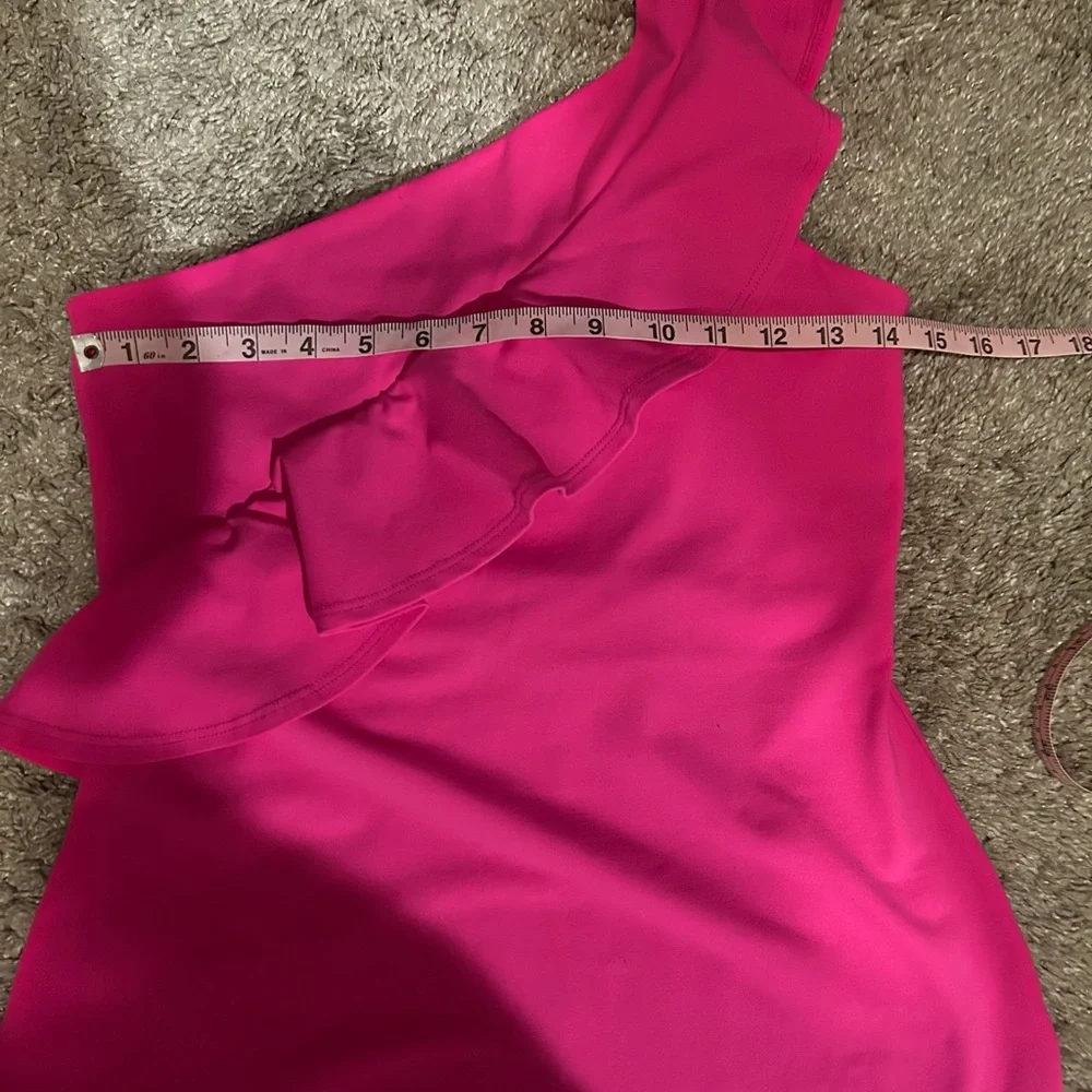 Susana Monaco Hot Pink One-Shoulder Dress - Picture 6 of 13